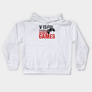 V is for video games Kids Hoodie